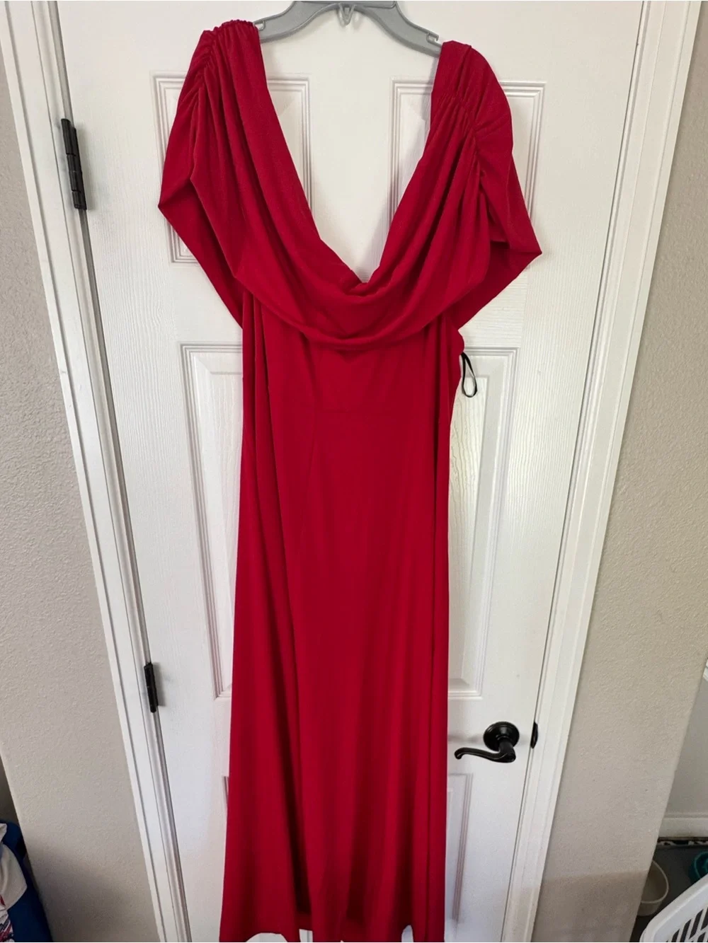 Eloquii Off The Shoulder Maxi Dress Red Size 24 New with Tags - Picture 9 of 12